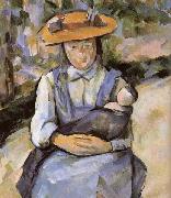Paul Cezanne Fillette a la poupee oil